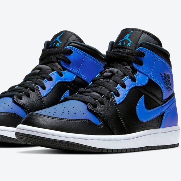 Nike Other - NEW Nike Air Jordan 1 Mid 'Hyper Royal' Black Men'